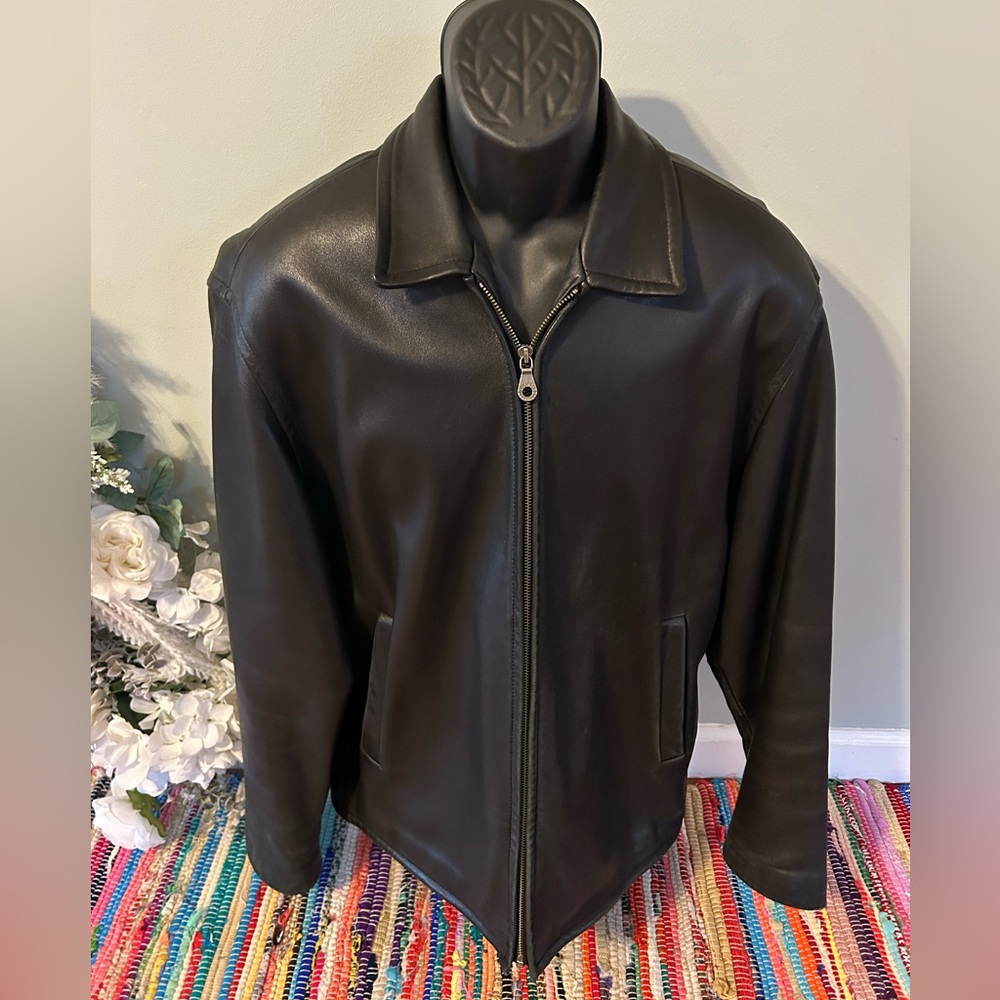 Robert Comstock Leather Jacket Soft Heavy High End Luxury Fashio Black Men's 40L